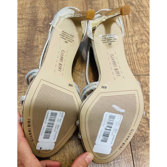 Gianni Bini Rhinestone Heels Strappy Stiletto Evening Party Shoes 8M - Picture 6 of 6